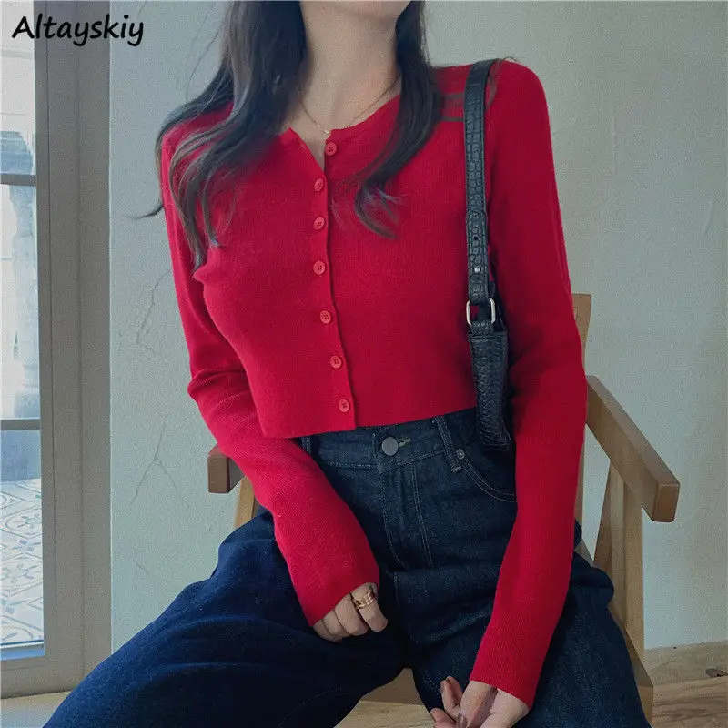Ženy Mardigány Solid O-krk pletené plskané pruhy BM štýl Trendy Cozy Retro Fairy Sweet Kawaii ulzzang All-Match Tops Tops Hot Slim