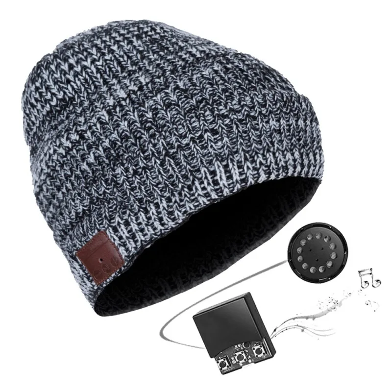 Ženy Men Bluetooth Beanie Hat 5.0 Bezdrôtová čiapka s mikrofónnou hudobnou klobúkom Stocking Stocking Winter Pittted Hat