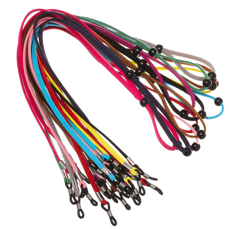 Ženy Men Deti nekĺzané kožené krčné popruhy Čítanie okuliare na reťazovú masku na tvár Lanyards Anti-Lost
