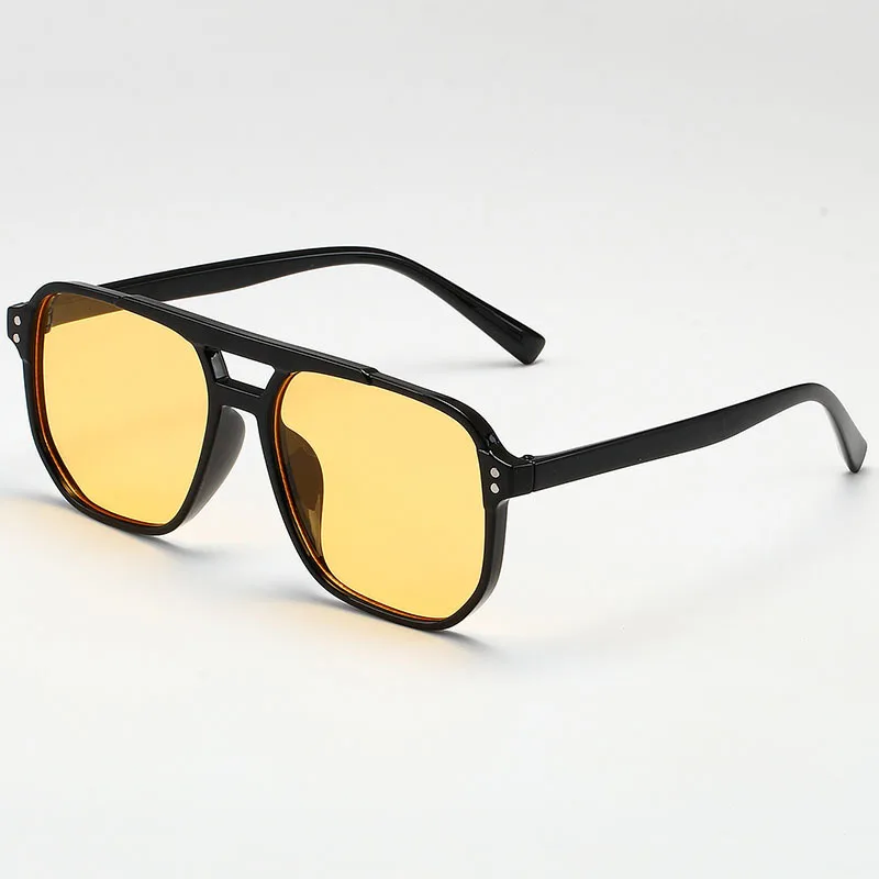 Ženy Men Square Sun Glasses Retro Polygon Slnečné okuliare Žena Čierne vintage módne dámy Oculos de Sol Double Lieam okuliare