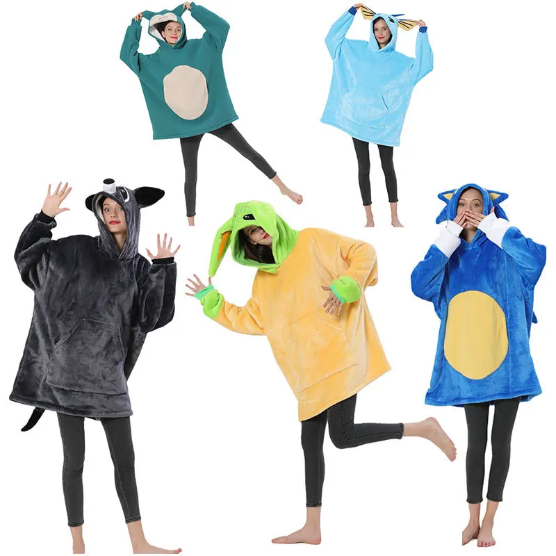 Ženy mikina dospelých zvierací župan flanelová kapucňa Domáce pyžamy mäkké na Halloween vianočné cosplay outfits