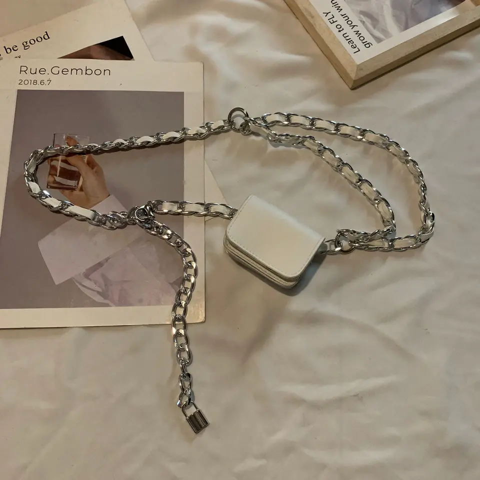Ženy Mini Bag Metal Chain Fashion PU HASP Mäkké ramenné vrecko PURES A TASKY KRIZ KRIZORNE PARLET