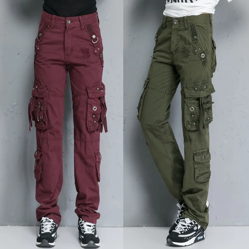 Ženy Outdoor Sport Baggy Pant Plus Veľkosť voľného vrecka Priame priame nákladné nohavice na nákladné nohavice Celkomory
