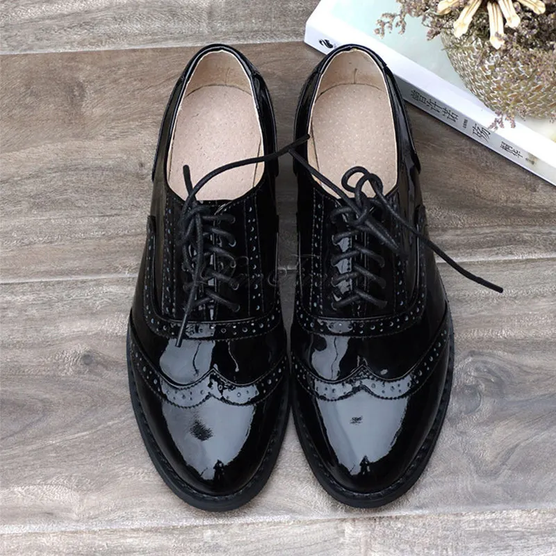 Ženy Oxford Flat Spring topánky pre ženy Originálne kožené byty letné brogues vintage šnúrky mokasiniská ležérne tenisky topánky 2022