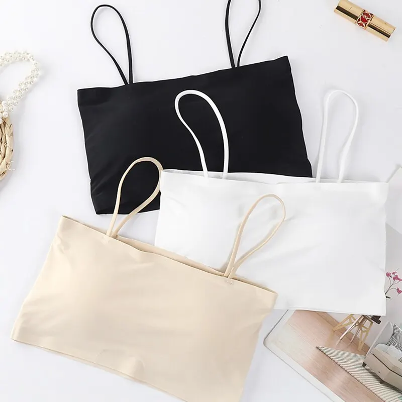 Ženy Plodina Top Sexy Bra bezšvový tank Tops 2023 Letný ženský biely remienok Top backless camisole masívne orezané odevy Camis