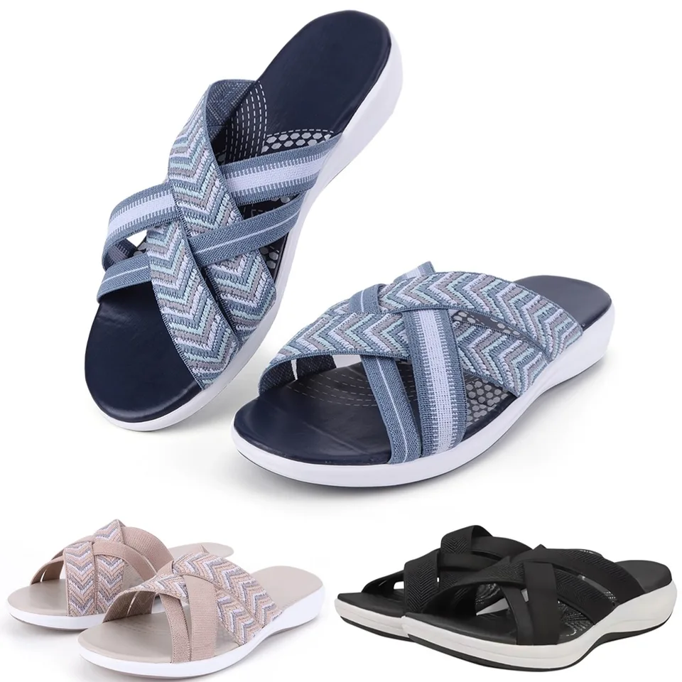 Ženy Plážové papuče Orthopedické ortotické sandále Žena Otvorené špičky Platforma klinové sandále Sumenie Summer Outdoor Casual Pliper