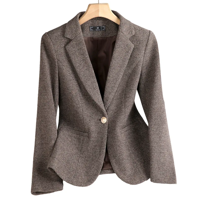Ženy Príležitostné s dlhým rukávom Slim Blazer Temperament Coat Fashion 2024