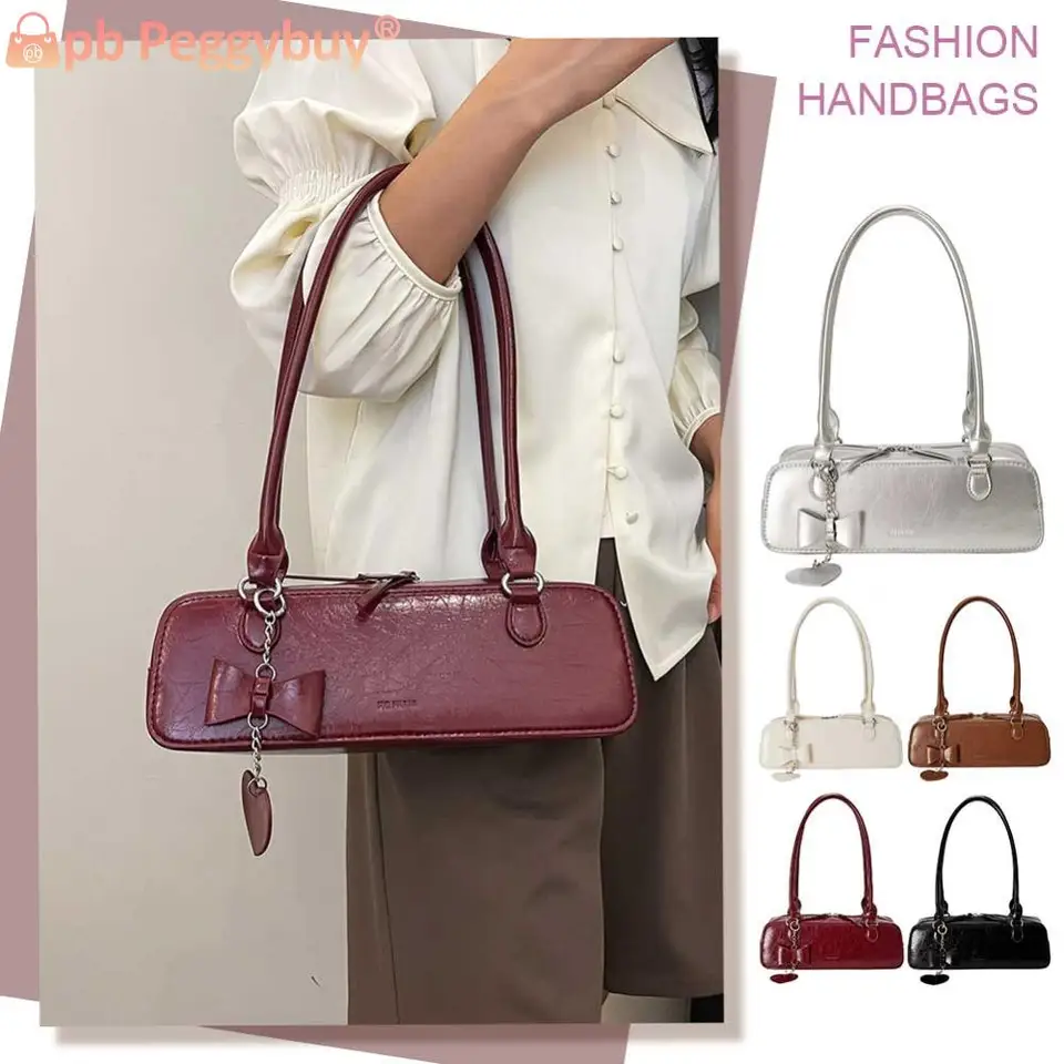 Ženy PU Under Maršanie módna taška na rameno s veľkou kapacitou elegantná hobo taška na zips uzáver so srdcom príveskový štýlová ramenná kabelka