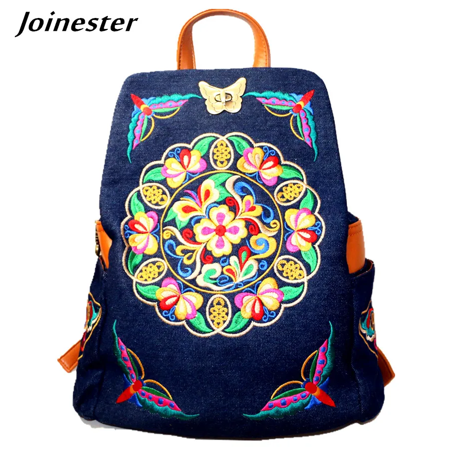 Ženy retro plátno Príležitostné batoh módne džínsové džínsové batoh ľahké džínsy Travel Tote Bag Girls Schoolbag Bath Bookbag