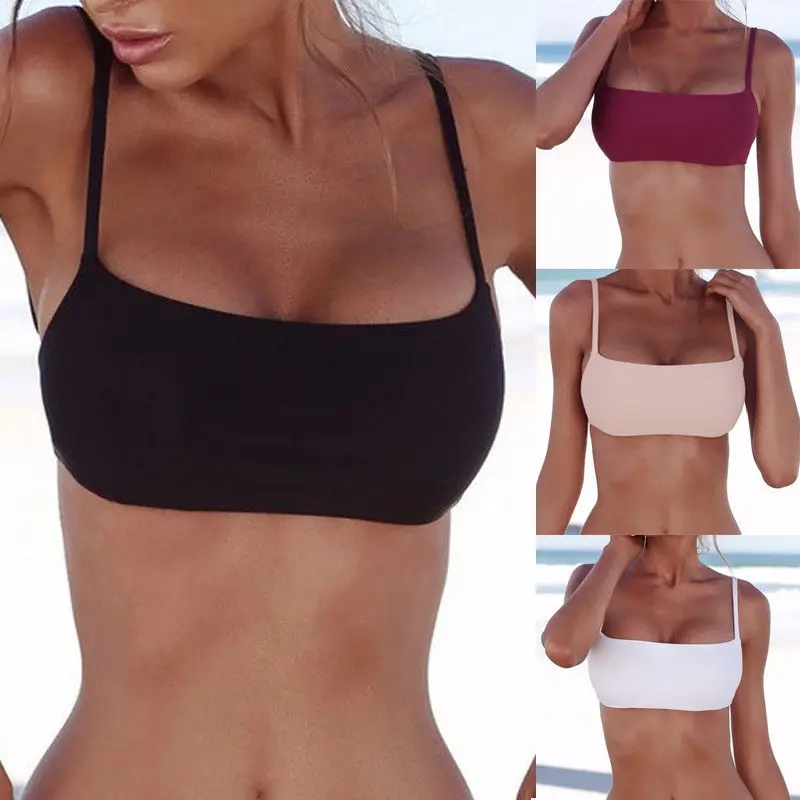 Ženy Sexy bikiny Top pevná farba backless backless push-up bandeau plavky plavky plaviek plážové kúpanie