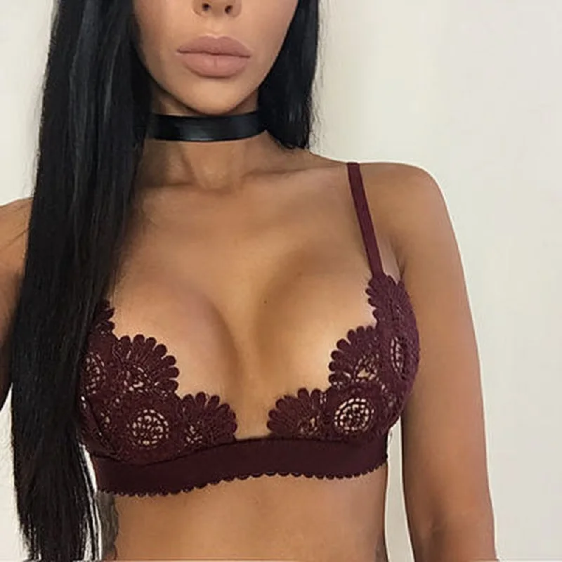 Ženy Sexy čipky kvetinové bralet podprsenka bustier plodina Top nepadná podprsenka dámsky bralette
