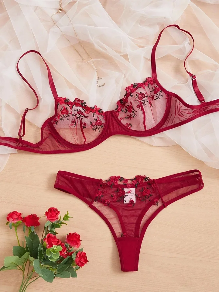 Ženy Sexy čipky spodná bielizeň módne drôt zadarmo sexy spodná bielizeň pre ženy výšivka perspektíva sexy spodná bielizeň pre ženy