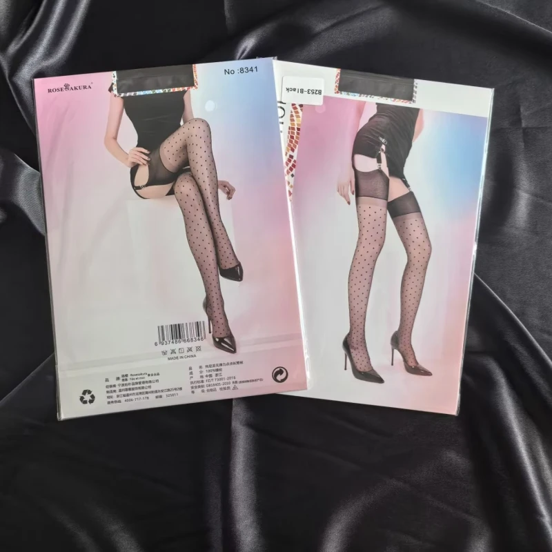 Ženy Sexy čisté nylonové neelastické stehno vysoké pančuchy 5D priehľadné bodky tlačené dlhé ponožky v tvare nohy s maloobchodným balením