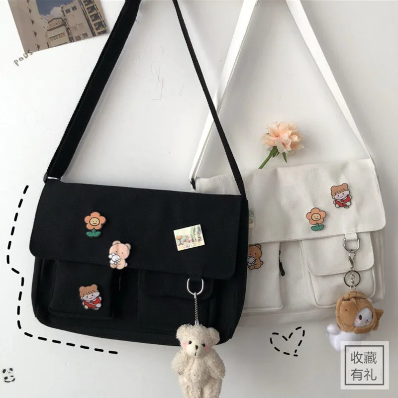 Ženy Simple Crossbody Money Tašky roztomilé príležitostné sachelové dievčatá dievčenské vrecko na rameno Ženy Sladké tlačené plátno Diagonálna krížová školská taška