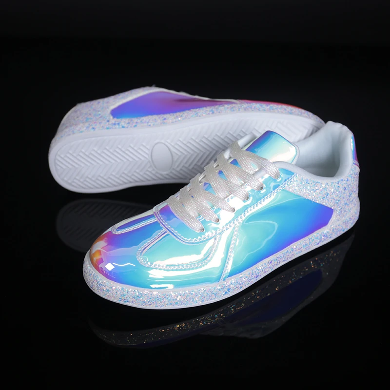 Ženy tenisky zlatý trblietky Shinny Bling Fashion Casual Oxford Shoes Woman Lady Balet Flats lesklé tenisky Espadrilles 258