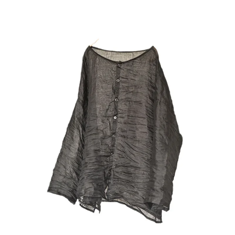 Ženy tenké kardigan o krk plus voľná košeľa a blúzky veľkosti plus femme mori dievčatá camisa dám