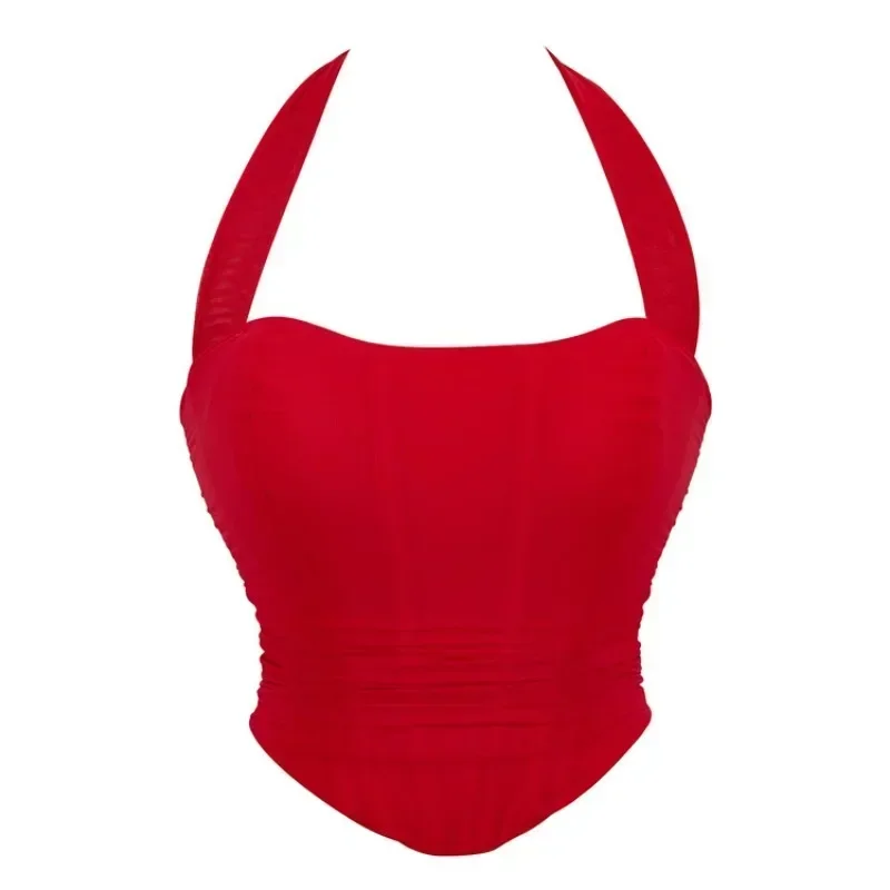 Ženy Tréner Corslet Top Crop Halter Bustier Push Up Bodice Sexy spodná bielizeň korzet Party krátka vesta Camis