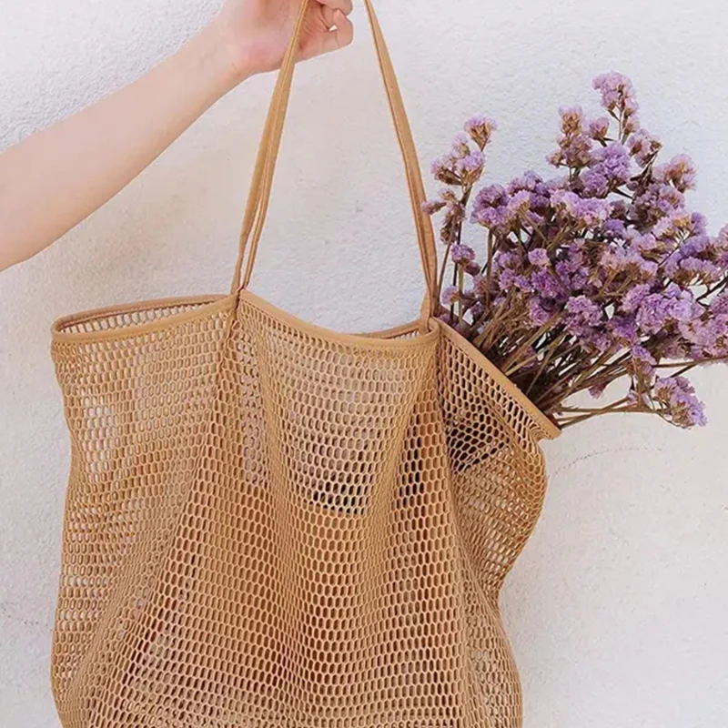 Ženy veľká kapacita pláž na pláži cestovné ramená vrecka Príležitostne nakupujúci totes Detské plážové hračky Storage Bag Dámske kabelky Net taška