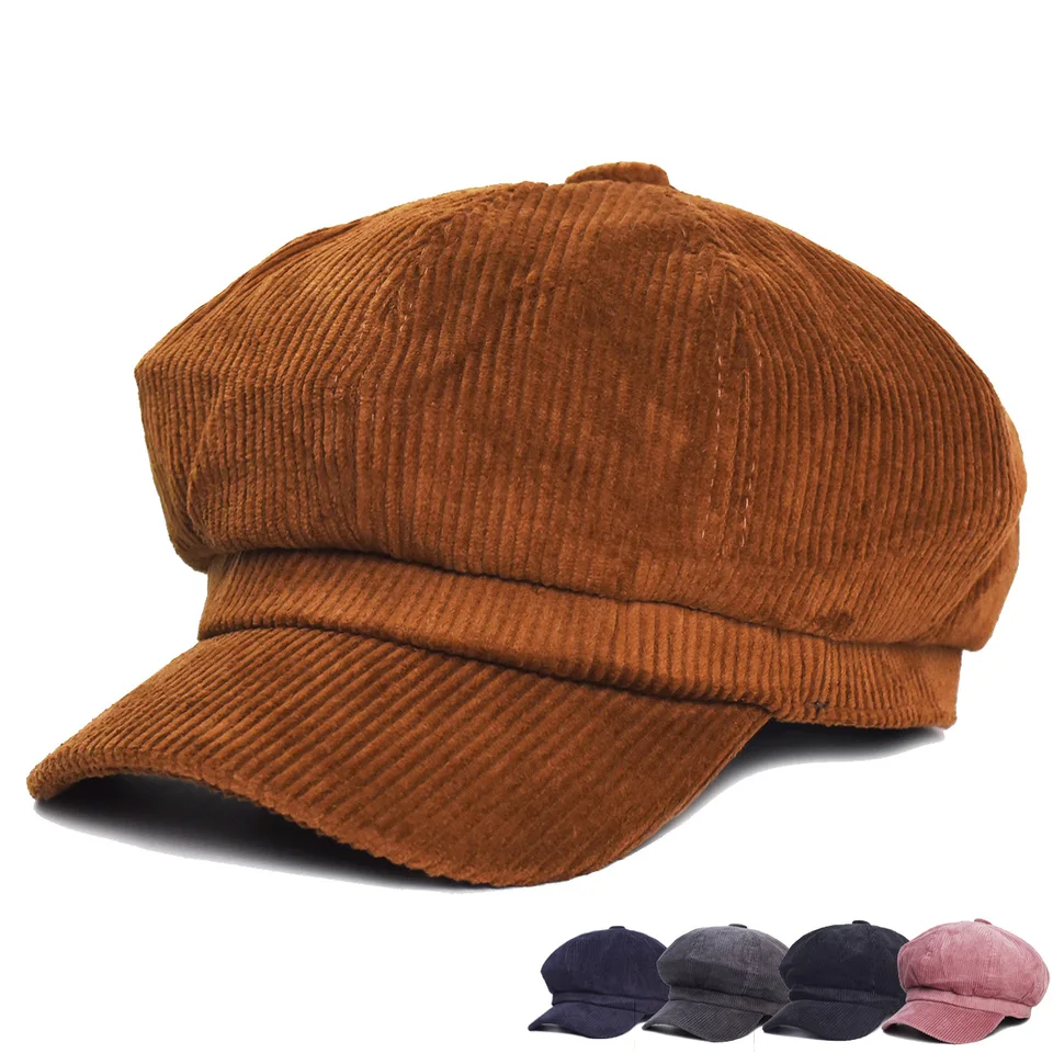 Ženy vintage Newsboy Cabbie vrcholil baret čiapka teplý pekársky chlapec visorový klobúk plochá čiapka