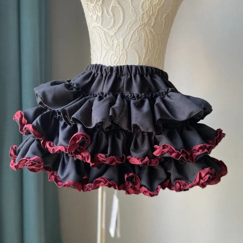 Ženy čipky volebné kvetiny tmavé gotické punkové šortky Puff vrstvené pettipanty viktoriánske tekvicové nohavičky lolita bezpečnostné šortky