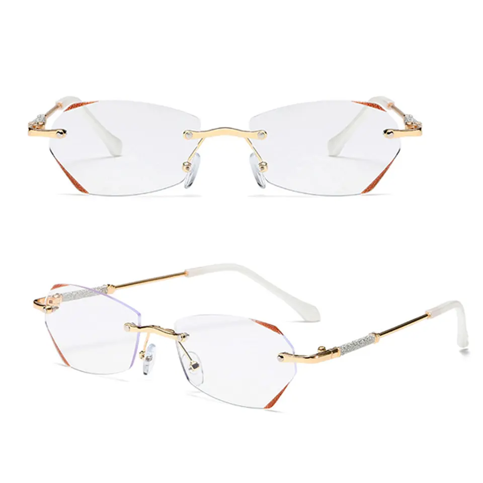 Ženy čítajú okuliare bezrámové protiblesne presbyopické okuliare 0 až +4.0 Diamond Rimmed Gula