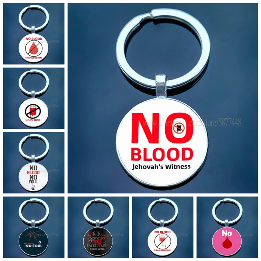 Žiadna krv Keychain jw.org Charm Glass Cabochon Key retiazka Klávesový darček pre muža a ženy