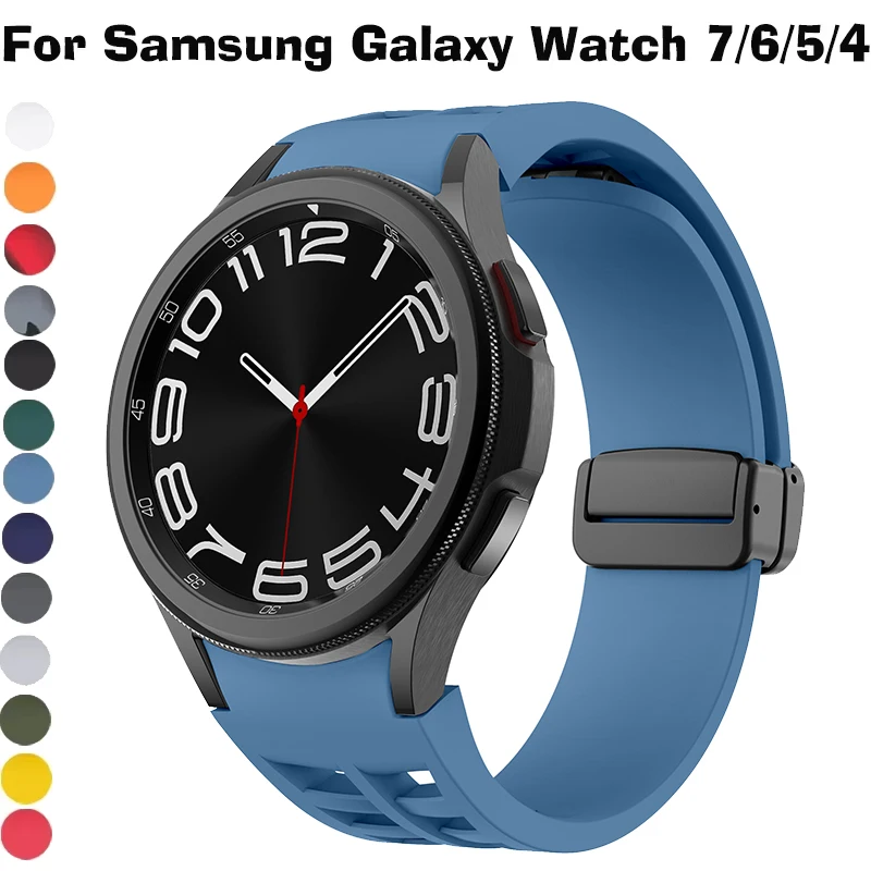 Žiadna medzera Magnetický silikónový remienok pre Samsung Galaxy Watch 7 6 5 4 44 mm 40 mm Pro 45 mm náramok Galaxy Watch6 Classic 43 mm 47 mm pás