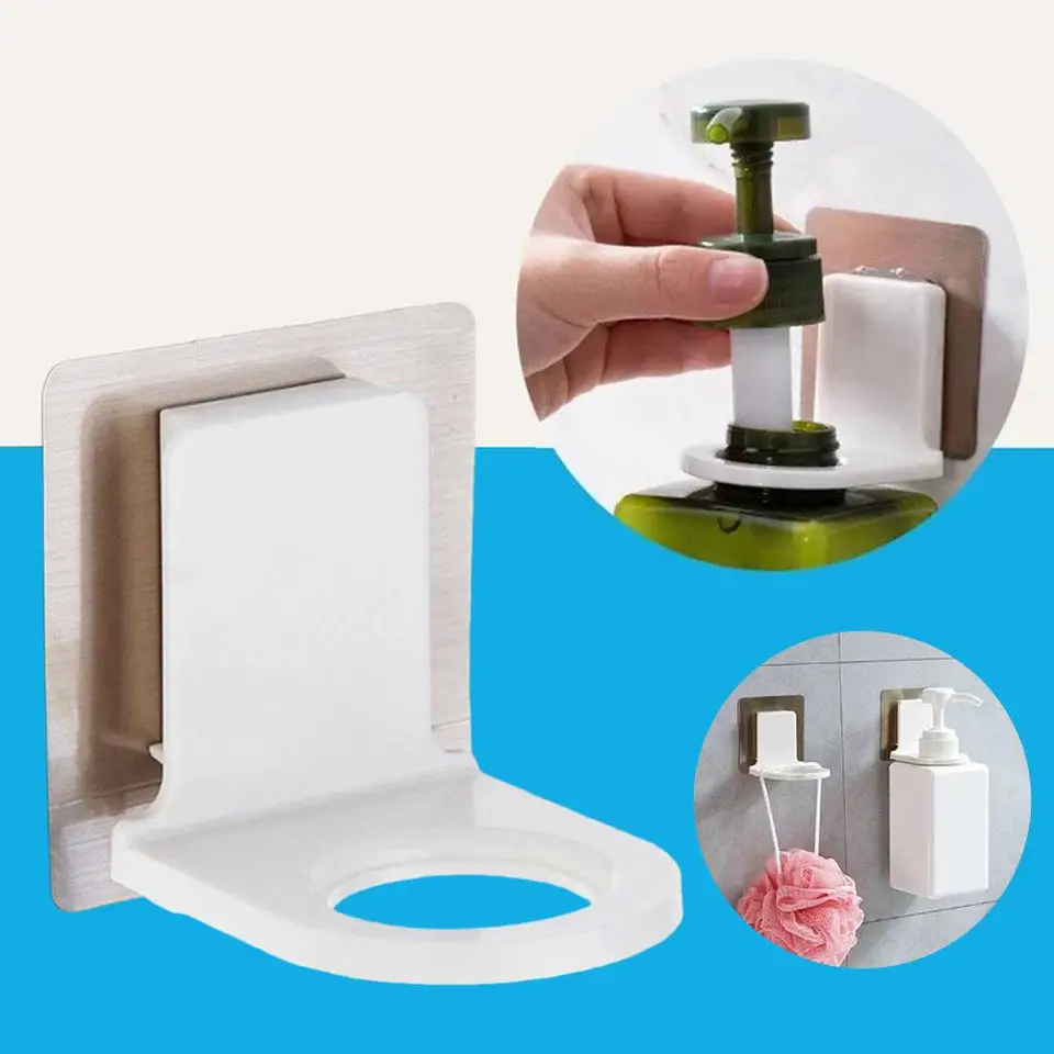 Žiadne dierovanie žiadne stopy lepidla háčik šampón šampón fľašový stojan na stojan mydla stojan na ruky s kúpeľňou fľaša O4W6