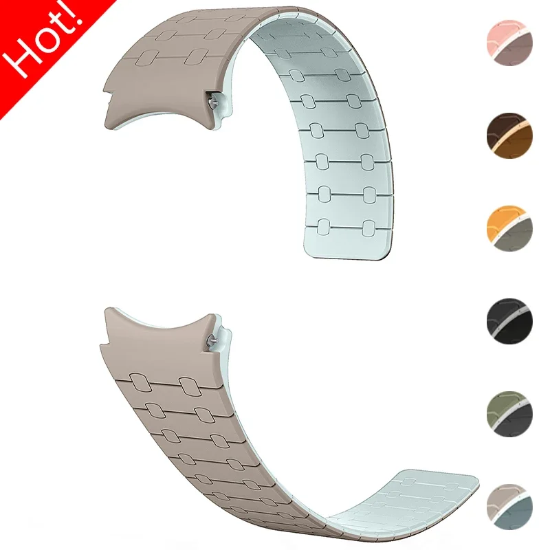Žiadne medzery Silikónový remienok pre Samsung Galaxy Watch 7 6 5 4 40 44 mm 6 Classic 43 mm 47 mm športový magnetický náramok pre Galaxy 5Pro 45 mm