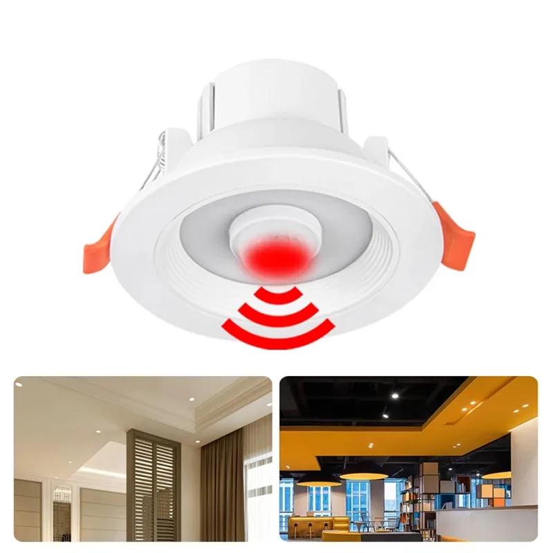 Žiadny blikajúci snímač pohybu PIR LED Downlight Spot Light 85-265V 5W 10W 15W 20W zapustená lampa pre spálňu kuchyňa vnútorné svetlo dole