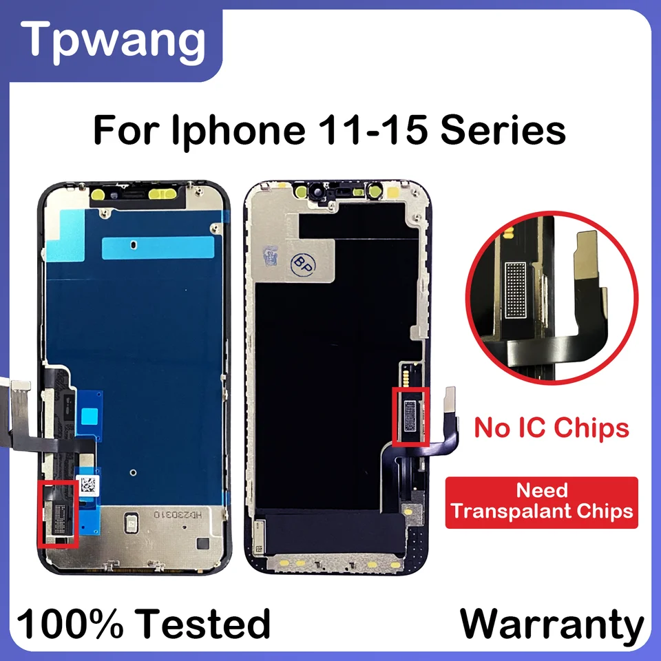 Žiadny dotyk IC Chips Incell OLED obrazovky Displej pre iPhone 11 11 Pro Max 12 LCD zostava Riešenie nežijinovej obrazovky
