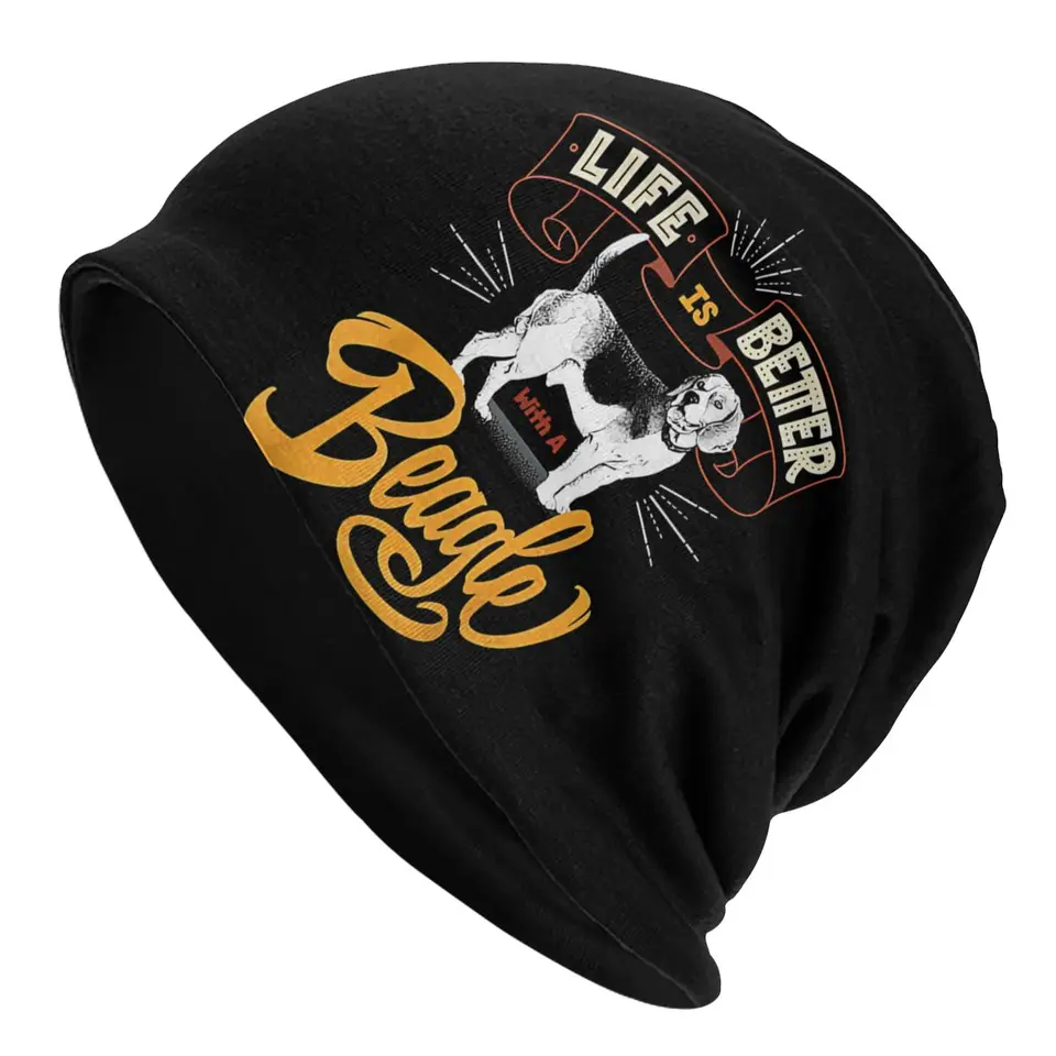 Život IIS lepšie s chladným športovým tenkým čiapkám s čiapkami Beagle Dog Skullies Beanies lyžiarske čiapky mäkké klobúky kapoty