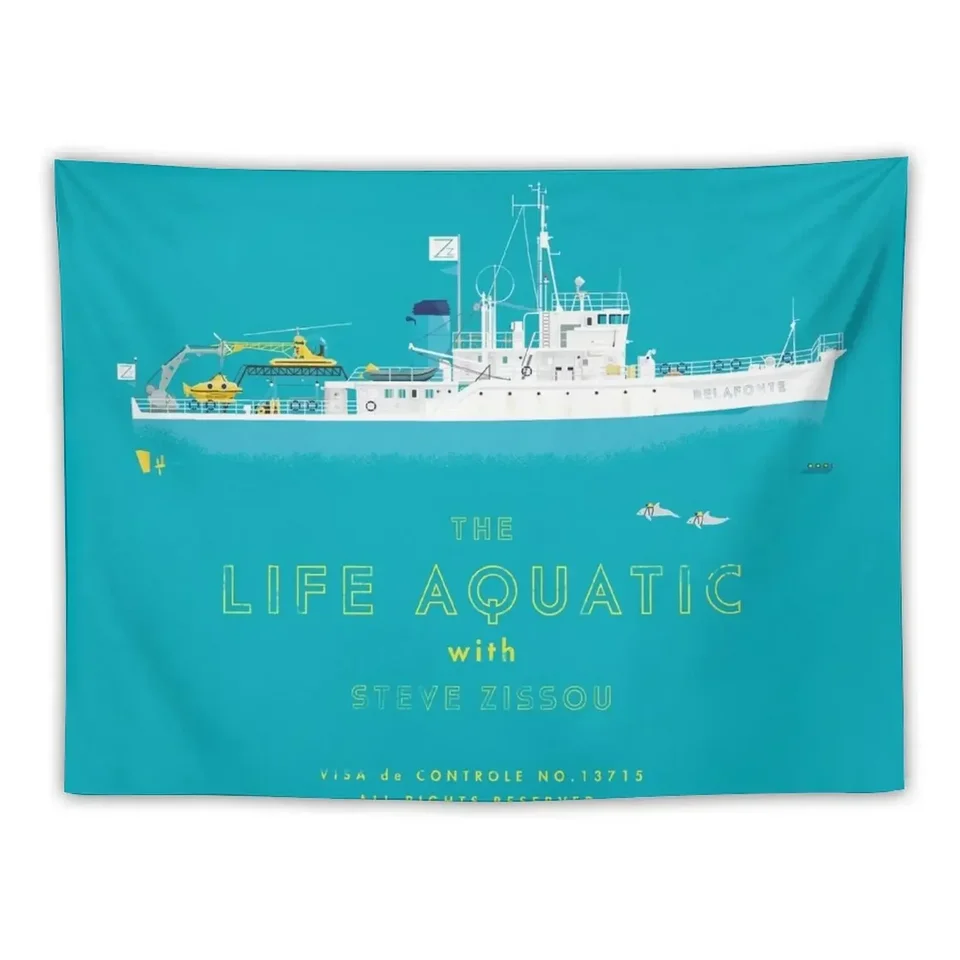 Život vodný so Steve Zissou Tapestry Room zdobenie estetického anime dekorácie tapiséria