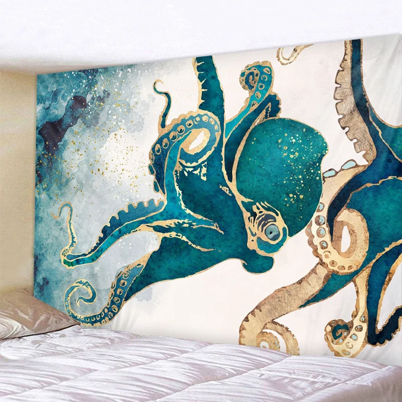 Živočíšna chobotnica veľká veľkosť domácej dekorácie tapiséria psychedelická scéna zavesenie český dekoratívny mandala hippie joga rohož