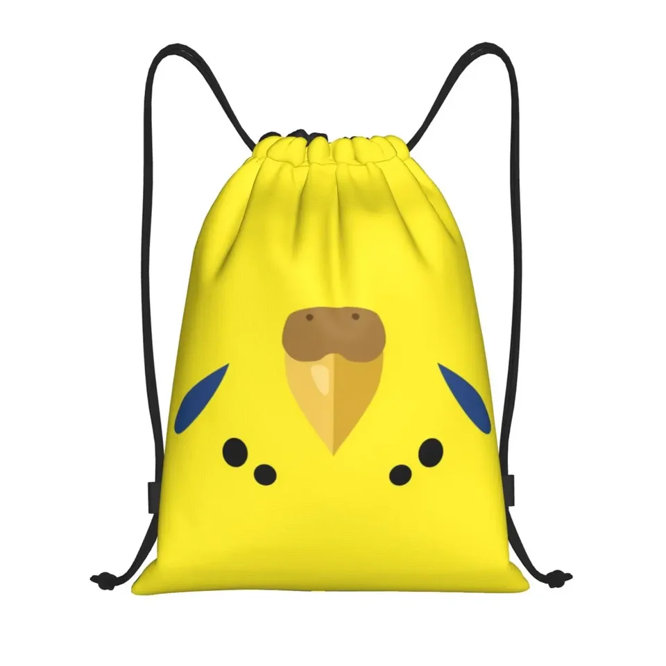 Žltý budgie papagáj sťahovacej batohu športová telocvičňa pre mužov pre mužov Parrot Bird Training Sackpack