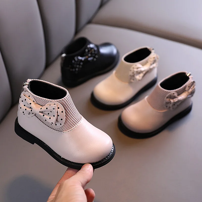 ботинки Kid Shoe Kid Plush Fashion Boots 2023 Nová mäkká kožená topánka všestranná topánka na členok Soft Solled Girl Boots Kids Cotton Boots