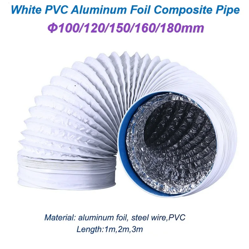 ∅100 mm 2M 3M biely PVC kompozitný rúrkový rúrkový hliníkový fólia Vetra