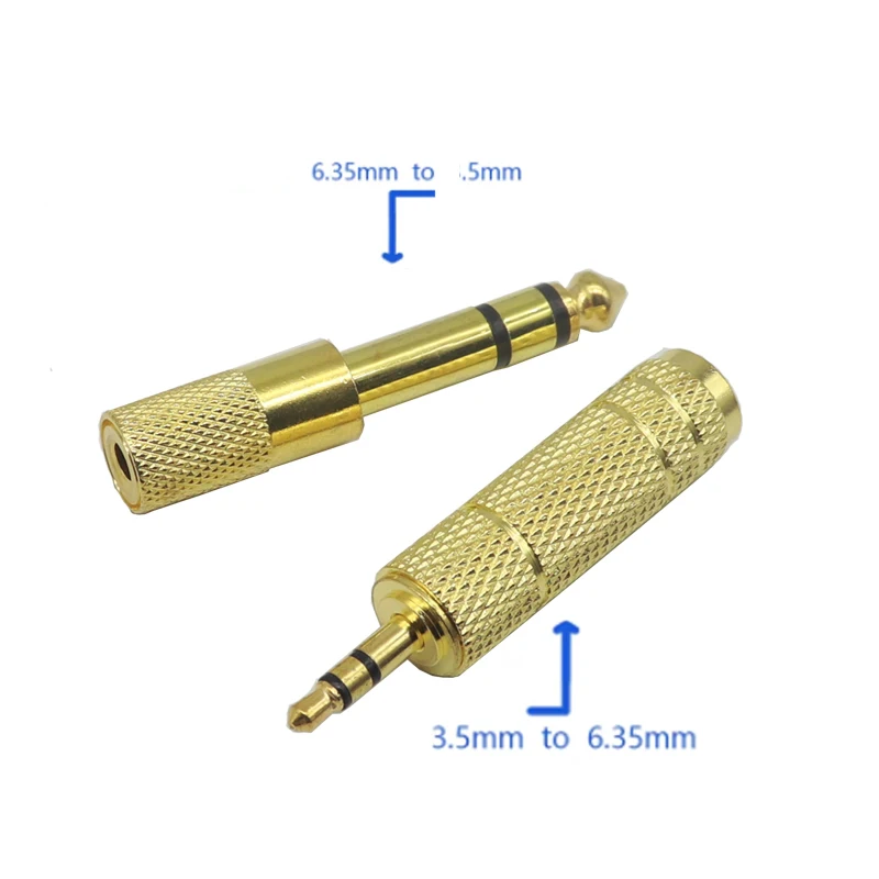 【3-1pcs】 Zlato 6,3 mm 1/4 