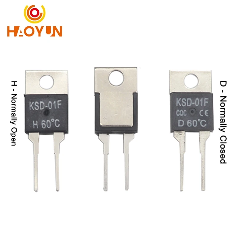 【5-1pcs】 KSD-01F JUC-31F 40 45 50 55 60 65 70 75 80 85 90 95 100 105 110 115 120 125 130 ° C stupne Teplotný senzor Termostat
