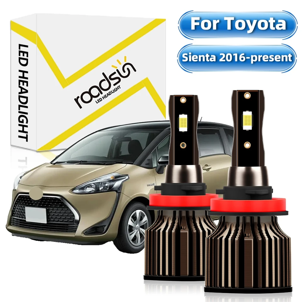 【Pre Toyota Sienta 2016-prítomnosť】 LED svetlomety žiarovky H11 HI/LO BEAM HEADLAMP 6000K WHITE 25000LM 400% Super Bright Plug and Play