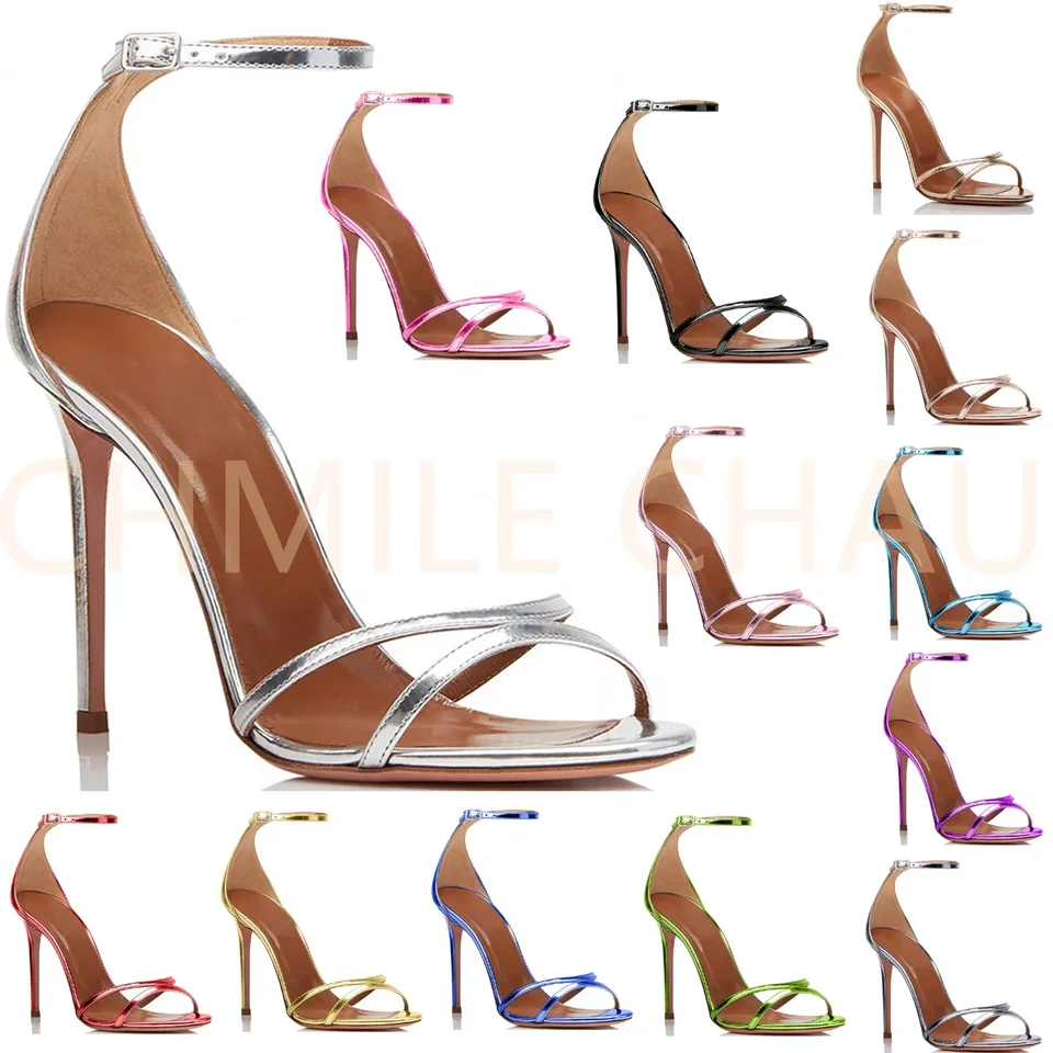 【Zmerajte si dĺžku nôh pred objednávkou】 Elegantný luxusný dizajnér Ženy Sandal steletto s vysokou podpätkou Strappy Prom Lady Shoe 9-I-SL-2