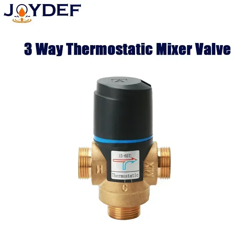 （Nový） 3 -Way Termostatic Mixer Ventil DN15/20/25 Mosadzná mosadz pre slnečné ohrievanie vody v kúpeľni