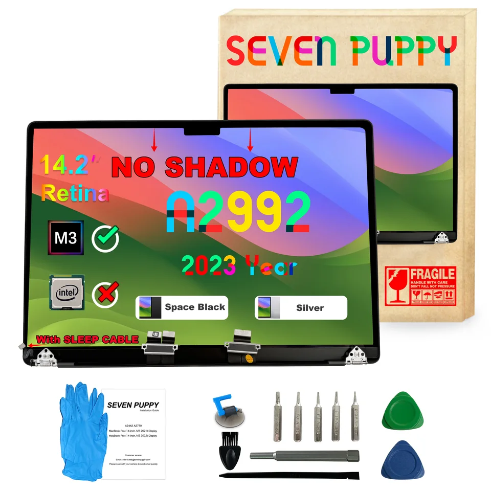 （Sedem šteňa） Úplne nové pre 14,2 A2992 (14-palcový, november 2023) Plná LCD obrazovka Displej sietnice Výmena EMC 8407