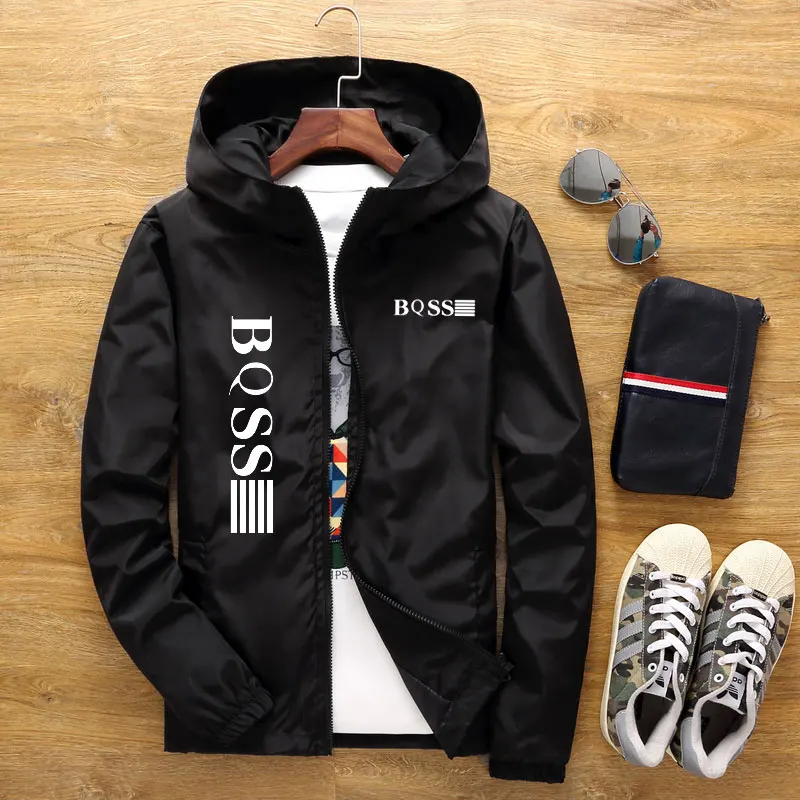 Ｗindbreaker s kapucňou Pánska bunda jar a leto New Men's Casual Windbreaker Zipper tenký sekcia s kapucňou Men 7xl